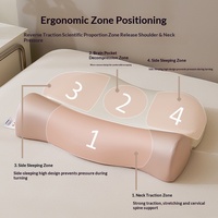 Ensemble d'oreillers ergonomiques en mousse à mémoire de forme faits à la main, zéro pression, pour sommeil profond, traction cervicale, décompression du cou, contour ondulé