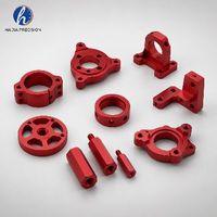 Composants en alliage d'aluminium anodisé rouge usinés sur mesure par CNC, service OEM 5 axes (fraisage, tournage, électroérosion à fil) pour l'automobile, précision 0,01 mm CMM