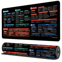 Tapis de souris gaming en caoutchouc 3 mm, motif raccourcis clavier anglais, transfrontalier, surdimensionné, résistant à la saleté et à l'usure, tapis de table