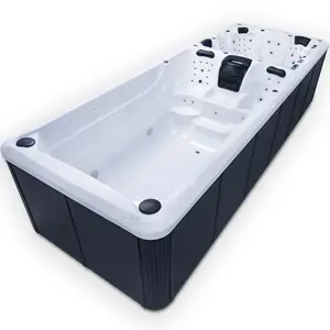 Piscina senza fine da 5.8 m fuori terra freestanding rettangolare di lusso per massaggi all'aperto piscina in acrilico spa