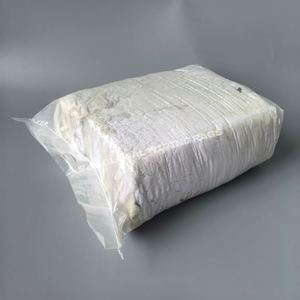 Trapos de algodón blanco reutilizados súper absorbentes, trapos de limpieza de forro polar blanco, trapos 100% algodón para limpieza - Product Image 1