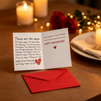 Cartes de vœux pour anniversaire de mariage, 7x4 pouces avec enveloppe, vente en gros d'usine, acceptation de la conception personnalisée
