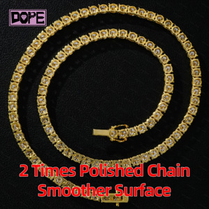 Collier <span class=keywords><strong>Tennis</strong></span> 2mm 3mm 4mm 5mm Chaîne <span class=keywords><strong>Tennis</strong></span> Moissanite en Argent S925 Plaqué Or 10k 14k 18k Diamant VVS Glacé - Product Image 3