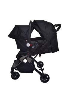 Sistema di Viaggio 3-in-1 per Bambini: Passeggino, <span class=keywords><strong>Seggiolino</strong></span> <span class=keywords><strong>Auto</strong></span> con Imbracatura a 5 Punti, Reclinabile, Chiusura a <span class=keywords><strong>un</strong></span> Pulsante, Telaio Pieghevole in Acciaio al Carbonio - Product Image 3