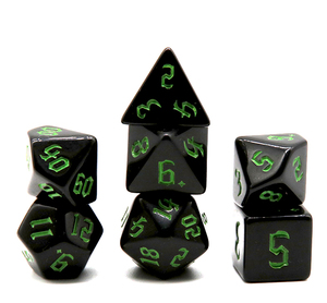 HS Chất lượng cao D20 đa diện Acrylic xúc xắc thiết lập nhiều màu phông chữ DND RPG ngục tối màu đen với vật liệu đá - Product Image 3