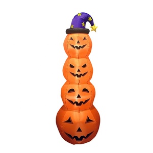 Citrouille gonflable publicitaire empilée avec LED, décoration de <span class=keywords><strong>jardin</strong></span> extérieure géante, modèle de scène de vacances d'Halloween, arche gonflable - Product Image 1