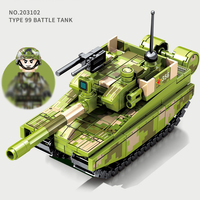 SEMBO ensemble de blocs de construction 203101-203104 série militaire chars légers moyens 96B modèle de bataille principal enfants briques de jouets éducatifs