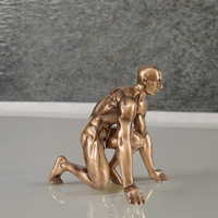 Sculpture en résine polie par miroir de décoration de table pour hôtel intérieur objets de décoration élégants