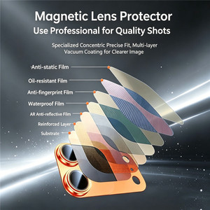 Protector <span class=keywords><strong>de</strong></span> Lente <span class=keywords><strong>de</strong></span> Cámara Magnético Desmontable para iPhone 17 Pro Max, Película Antirreflejos para Apple 18 Pro, Fácil Desmontaje - Product Image 4