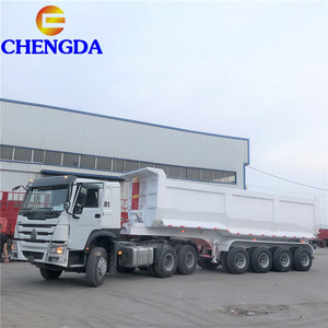 Factory Made <strong>Truck</strong> <strong>Trailer</strong> 3 Axles 60 Ton U-<strong>Bucket</strong> End Dump <strong>Trailer</strong> for Sale