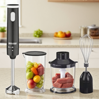 Mélangeur à main portable 200W pour usage domestique Moteur en cuivre à 2 vitesses avec commandes à bouton pour fouetter le brassage dans la cuisine ou l'hôtel