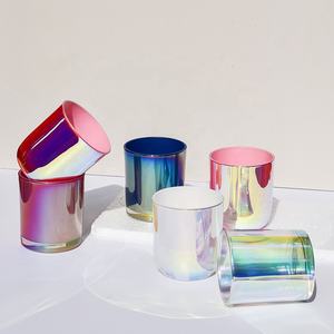 Wholesale Customizable Colorful <strong>Glass</strong> <strong>Candle</strong> Jars Popular Styles Cylindrical Lanterns <strong>Holders</strong> Handmade Heat Resistant - Product Image 1