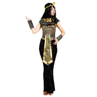 Costume de Cléopâtre égyptienne pour femme adulte, déguisement de reine d'Égypte pour fête de carnaval, Halloween, cosplay, robe de soirée dorée sexy