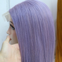 Perruque Bob Courte Couleur Violet Clair/Violet Pastel Lisse 14 Pouces Perruque Frontale en Dentelle HD 13x6 Cheveux Humains Vierges pour Femmes Noires