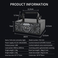 Projecteur laser d'animation RGB 2000mW DMX512 34 canaux, activé par le son, motifs de dessins animés/géométriques, lumières de fête pour