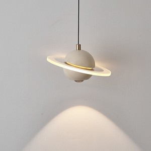 Lampe suspendue de style Saturne, ronde, E27, lampe à économie d'énergie, commande par interrupteur, pour chambre à coucher, salon - Product Image 1