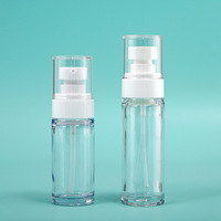 Flacon pulvérisateur à fine brume en PET transparent à paroi épaisse avec capuchon anti-poussière transparent, atomiseur cosmétique de voyage vide