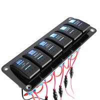 Panel de Interruptores de Control de Luces LED de 6 Posiciones, Especial para Reequipamiento de Vehículos Todoterreno y Autocaravanas, 12-24V, Universal