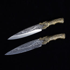 سكين الطاهي المذبح لونجكوان القديمة ، مقبض نحاسي من الفولاذ المقاوم للصدأ ، سكين أداة ذبح عظام اللحم - Product Image 2