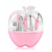 Cadeau en gros, 8 pièces, forme de pomme, souvenir de mariage, coupe-ongles, ciseaux, pousse-cuticules, ensemble de manucure