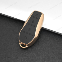 DM souple TPU + cuir voiture clé housse coque Fob pour BYD Song PRO Han EV Max Tang DM 2018 Qin PLUS protecteur