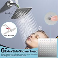 HOMEDEC Système de douche de luxe pour couples, pluie 16x32 pouces, douches latérales 6 pouces, robinets déviateurs 4 voies, robinet mural multifonction
