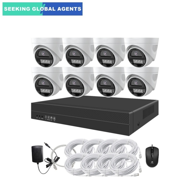 Professional CCTV System 8MP Resolution Two-Way Audio Night Vision AI Analytics Cloud SD Card Storage NVR for Business Security