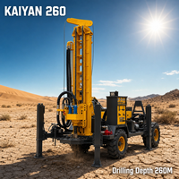 Foreuse de puits d'eau sur chenilles Kaiyan à moteur diesel QUANCHAI avec pompe de boîte de vitesses et équipement de forage rotatif, profondeur maximale 200-500M