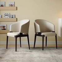 Chaises de salle à manger en bois massif JP, chaises de maquillage modernes et simples avec dossier, bois massif couleur noyer, hôtel, loisirs