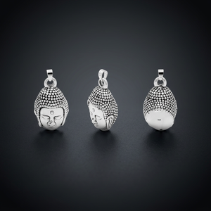Pendentif Bouddha religieux granulé en argent 925 - Product Image 3