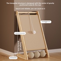 Griffoir vertical en bois massif et sisal pour chat, résistant aux rayures et à l'usure, jouet pour chat en carton