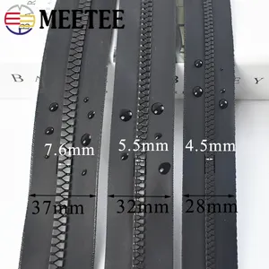 Meetee ZA439 5 #8 # 黑色DIY夹克修理包配件帐篷防风耐热拉链树脂防水拉链卷带