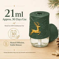 Diffuseur d'arômes vert de Noël en gros, 21 ml, sans eau, machine à parfum, design cerf, logo personnalisé