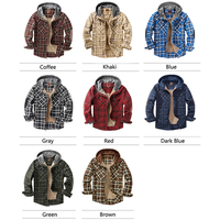 TONGYANG taille américaine hommes flanelle chemise veste avec capuche Plaid matelassé doublé hiver manteaux épais à capuche vêtements d'extérieur homme polaire chemises