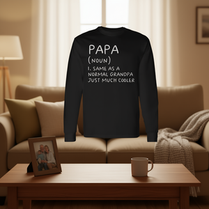 T-shirt à manches longues pour hommes, idée cadeau, Papa Grandpa Definition - Product Image 3