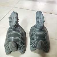 Sculpture de dragon tortue en pierre naturelle super mini chinoise et statue d'animal en pierre de jardin LONG GUI pour la décoration de la maison