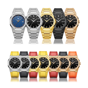 Tùy Chỉnh Thanh Lịch Thạch Anh Phong Trào Cổ Tay <span class=keywords><strong>Watch</strong></span> Cho Nam Giới Kinh Doanh Tối Giản Màu Đen Quay Số Ngày 40Mm Kính Quay Số Cửa Sổ Silicone - Product Image 5