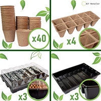 Plateaux à semences pour pépinière Kit de plateaux de démarrage pour semis Dômes de réglage de l'humidité et base pour la culture des pépinières