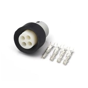 Connecteur cylindrique étanche à 4 broches mâle et femelle H0965 4P, contact en cuivre plastique blanc IP20 - Product Image 2