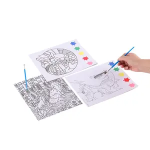 Pigment de coloriage à l'eau pour enfants personnalisé dessin graffiti signets jouets et eau magique peinture doodle livre avec pinceau