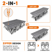 Nueva Cama Plegable Extra Ancha de 59 Pulgadas para Acampar, 2 en 1 con Colchón para Dos Personas, Venta al Por Mayor