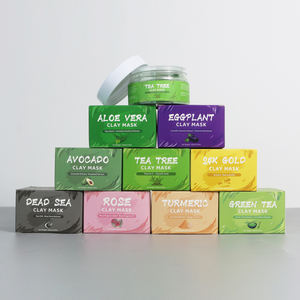 Private Label organik yüz yağ kontrolü ve akne kaldırma pembe zerdeçal YEŞİL ÇAY yüz kil çamur maskesi - Product Image 2