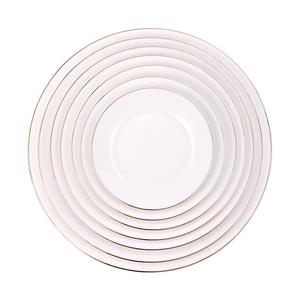 Wholesale Restaurant Cheap Bulk <b>Dinner</b> Plates Dinnerware White Tableware <b>Ceramic</b> Plate With Gold Rim - Product Image 3