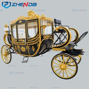 Fabricant professionnel de chariots à chevaux, chariot royal, chariot de tourisme, chariot de mariage romantique, chariot à chevaux à 4 roues avec pneus pleins et LED - Product Image 5