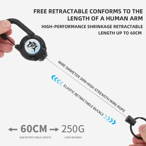 Cortador de Cabo de Aço ABS+Inox KLIFISHING com Fecho Magnético, 360 °   Chaveiro Retrátil para Pesca Zinger Rotativo - Product Image 4