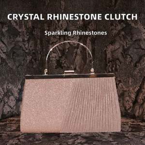 Novidades Bolsas de festa bolsas transversais com corrente bolsas de banquete totalmente bordadas com strass bolsas <b>clutch</b> com e - Product Image 2