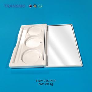 Boîtier PET pour fard à paupières, correcteur crème et blush, avec miroir, 3 couleurs, avec emplacement pour pinceau - Product Image 4