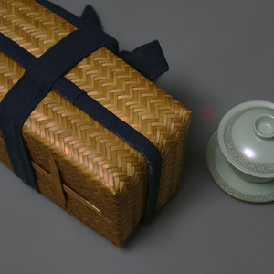 Caja de almacenamiento para juego de té de bambú hecha a mano con tapa, forma rectangular, origen Anji, organizador de escritorio, cesta de té de viaje, accesorio de fotografía - Product Image 2