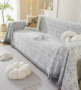 غطاء كنبة زاوية على شكل حرف L لـ ٧ مقاعد، طقم كامل، مقاوم للماء، من قماش المخمل، غطاء قابل للانزلاق، حامي كنبة استرخاء من الشنيل، لديكور المنزل - Product Image 1