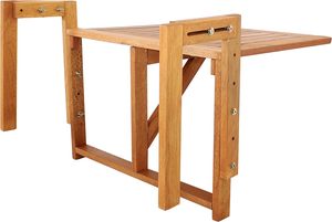 <strong>Bamboo</strong> Wooden Hanging Balcony Deck Folding <strong>Table</strong> Patio Railing Dining <strong>Table</strong> Garden <strong>Coffee</strong> Furniture Desk - Product Image 2